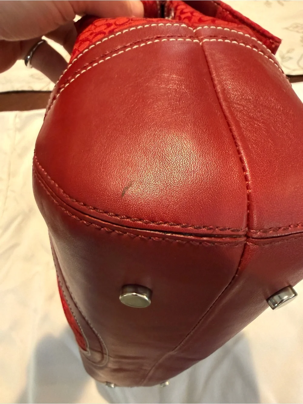 Rare Coach y2k Red Signature Soho Hampton Bag with Silver Hardware and Hangtag